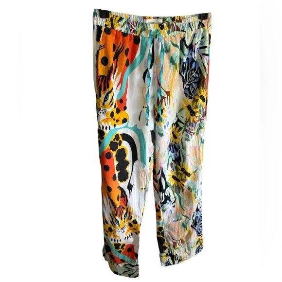 Marcos Navarro for Anthropologie Flannel Sleep Pants Animal Print Colorful, M - Picture 7 of 14